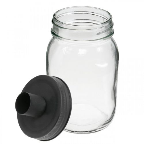 Floristik24 Deco lasi kynttilänjalalla musta pöytäkoristelu Ø8,5cm K16cm 2kpl