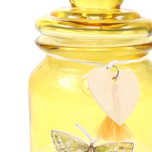 Floristik24 Lasipurkki bonboniere keltainen Ø11cm K15,5cm