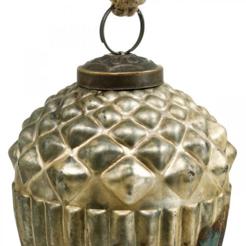 Floristik24 Tammenterhoja ripustettavaksi, syksyn hedelmiä, puukoristeita, aitoa lasia, antiikki ilme Ø7,5cm K10,5cm 2kpl