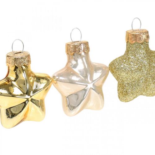 kohteita Mini joulukuusen koristeet Mix lasi kulta, helmi valikoituja 4cm 12kpl 12cm 12kpl