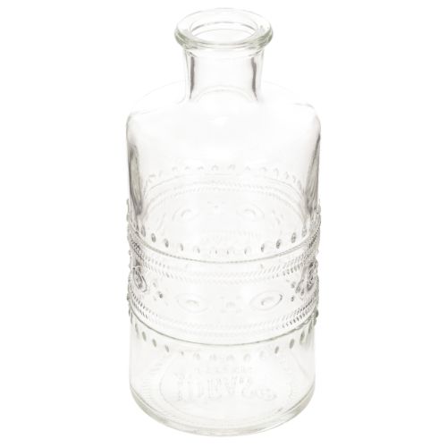 Lasipullo kuvioinnilla, lieriömäinen, kirkas, koristeellinen maljakko, 15 cm, 6 kpl