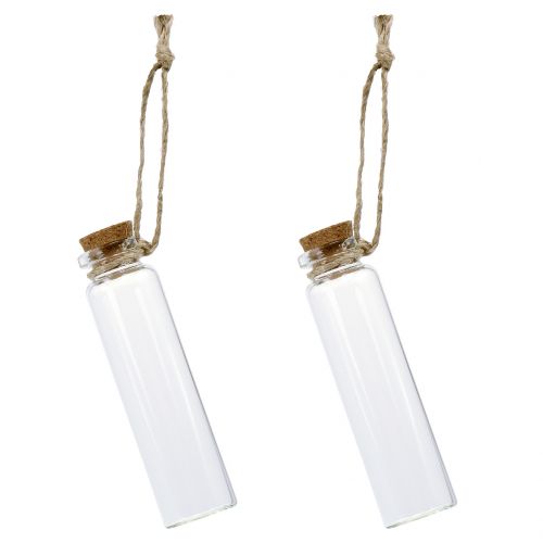 Floristik24 Lasipullo kirkas ripustettavaksi 8,5 cm 6kpl
