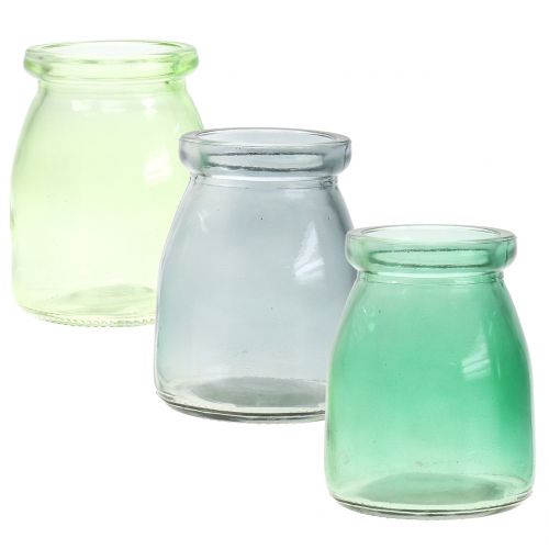 Deco lasi Ø6cm H8cm vihreä/harmaa 6kpl | Floristik24.fi