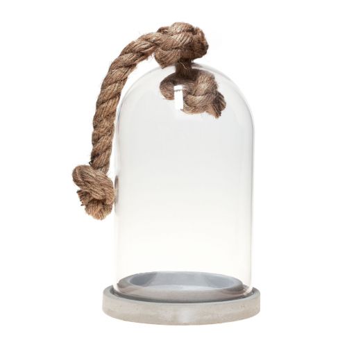 Floristik24 Lasinen kellokoristelu betonialustalla Ø13,5cm H24cm