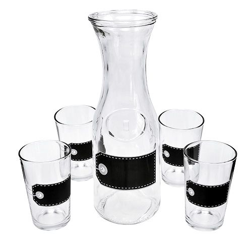 kohteita Lasikannu H27cm, 4 lasia H11cm