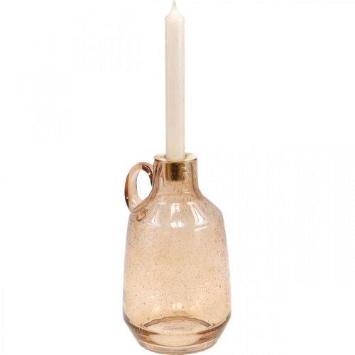 Kynttilänjalka Lasi Kynttilä Vaaleanruskea Lasi Deco H22cm