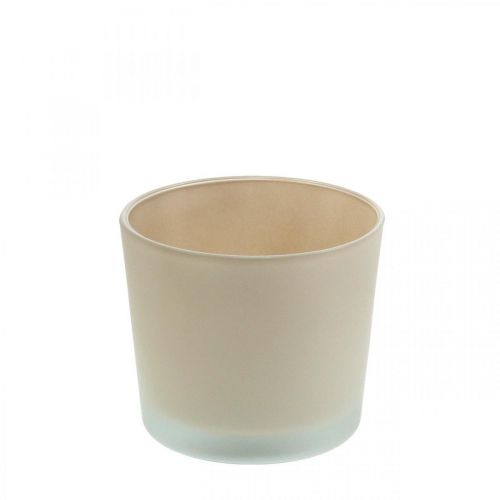 Lasinen kukkaruukku beige istutuskone lasiistutin Ø10cm K8,5cm