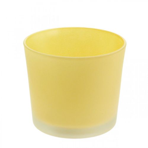 kohteita Lasinen kukkaruukku keltainen ruukku lasiallas Ø14,5cm K12,5cm