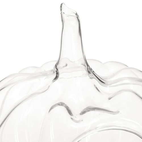Floristik24 Lasikurpitsa aukolla, syksyn koristekurpitsa, kirkas, Ø21 cm, K20 cm