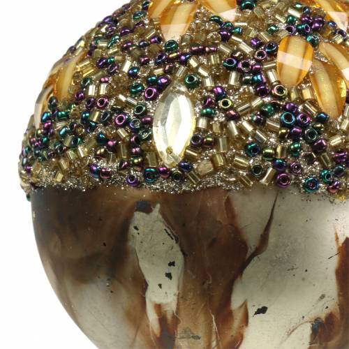 Floristik24 Joulukoristeinen lasi koristeella ja helmillä Ø7,5cm