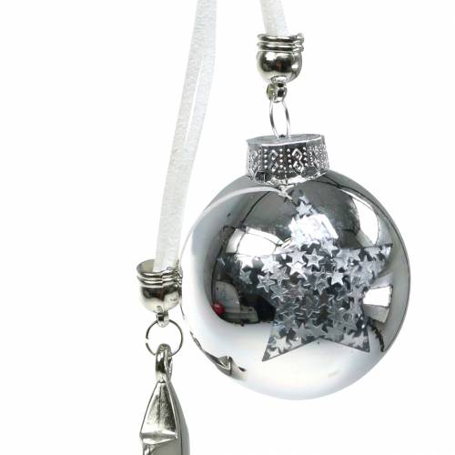 kohteita Joulukuusen koristelu lasipallo tähtihopealla 5cm