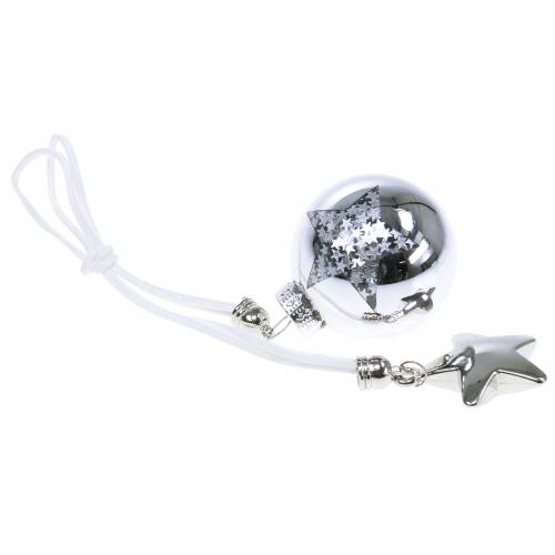 Floristik24 Joulukuusen koristelu lasipallo tähtihopealla 5cm