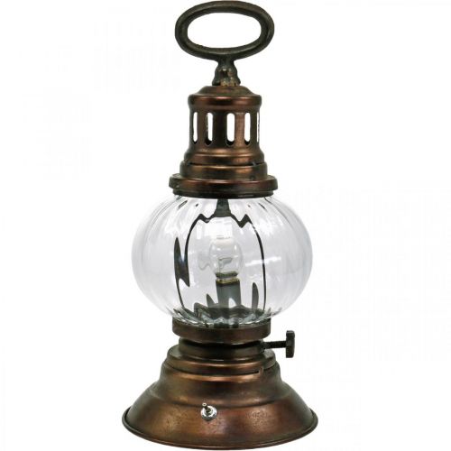Floristik24 LED hurrikaanilyhty, metallilamppu, koristevalo, vintage look Ø12,5cm H30cm