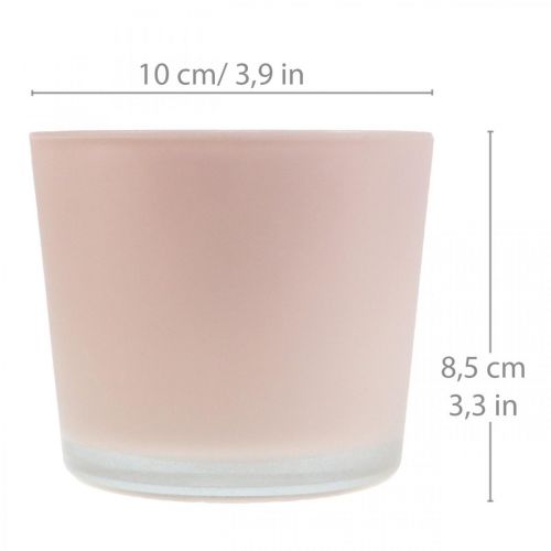 kohteita Kukkaruukun lasiistutin pinkki lasiallas Ø10cm K8,5cm