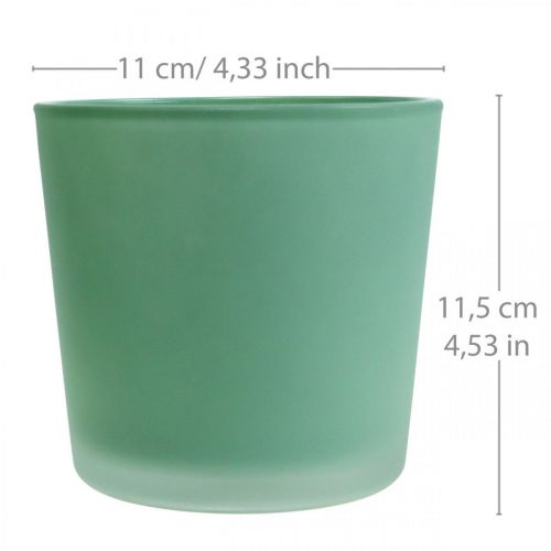 Lasinen kukkaruukku vihreä istutusastia lasiallas Ø11,5cm K11cm