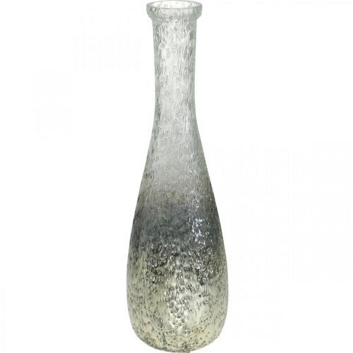 Floristik24 Kukkamaljakko lasia, pöytämaljakko kaksisävyinen aito lasi kirkas, hopea H30cm