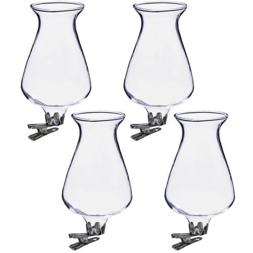 Lasimaljakkotulppaani pidikkeellä Ø5,9cm K11cm kirkas 4kpl
