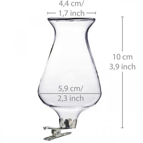 Floristik24 Lasimaljakkotulppaani pidikkeellä Ø5,9cm K11cm kirkas 4kpl