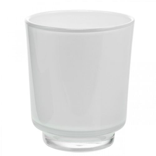 Floristik24 Orkidean istutuskone valkoinen lasi H16cm Ø13,4cm