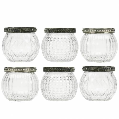 Lasi lyhty Ø6.5cm H5.5cm 6kpl