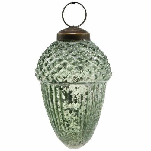 Floristik24 Puukoristeet tammenterhot läpinäkyvä, vihreä aito lasi 9cm 3kpl