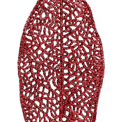 kohteita Glitterlehti punaisella langalla 14x6cm L25cm 36kpl
