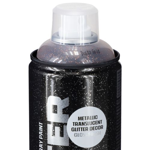 kohteita Glitter spray, ruusukulta, kultaspray, metallinhohtomaali, Montana Cans 400ml