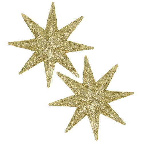 Floristik24 Glitter tähti kulta Ø10cm 12kpl
