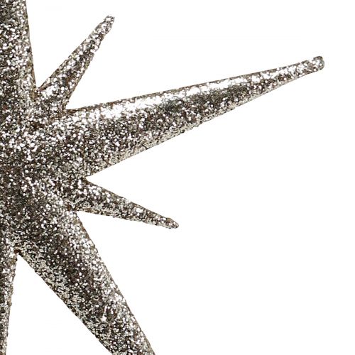 Floristik24 Glitter tähti vaalea kulta 13cm 12kpl