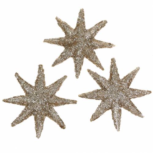 Floristik24 Koristeellinen star glitter samppanja 5cm 20 kpl