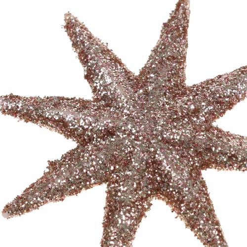 Floristik24 Star glitter rose gold 5cm 20 kpl