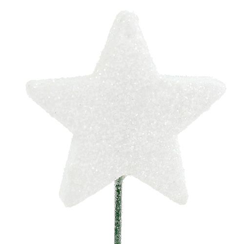 kohteita Glitter Star langalla 5cm Valkoinen L23cm 48kpl 48kpl