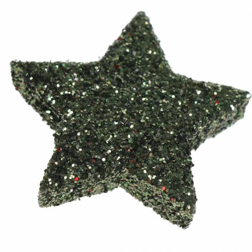 kohteita Tähtien kimallus vihreä 2,5 cm 48kpl