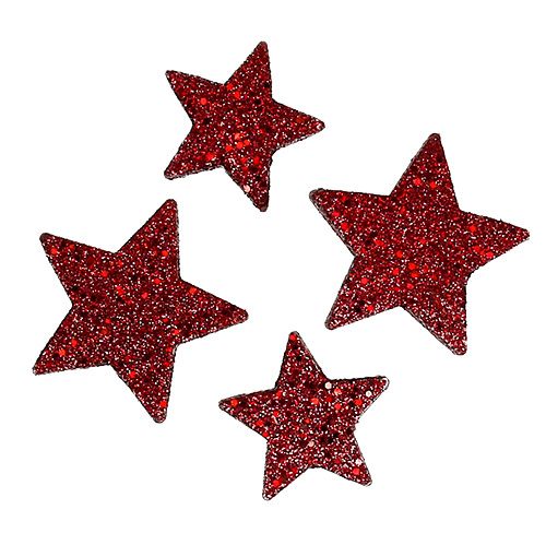 Floristik24 Glitter tähdet ripottele Bordeaux 4-5 cm 40kpl
