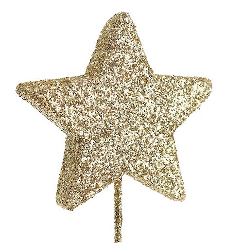 kohteita Glitter Tähdet langalla 5cm Kulta L23cm 48kpl 48kpl