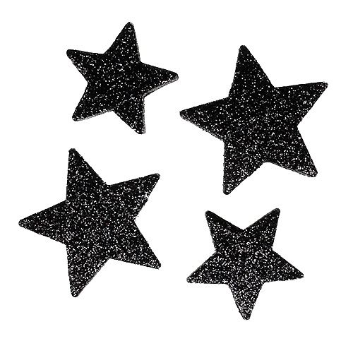 Glittertähdet mustat 4-5cm 40kpl | Floristik24.fi