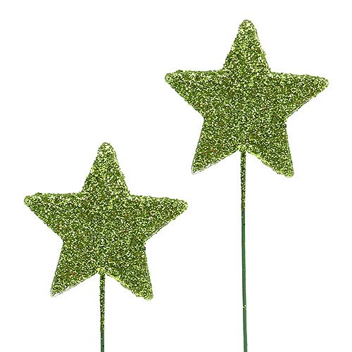 Floristik24 Glitter-tähdet vaijerivihreällä 5cm 48kpl