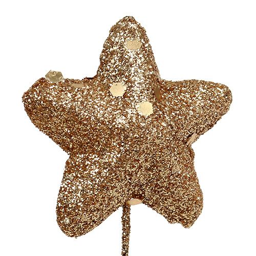 Floristik24 Glittertähti lankaa kultaa 3,5cm 12kpl