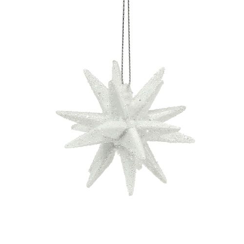 Floristik24 Glitter tähdet valkoinen 7,5cm 8kpl