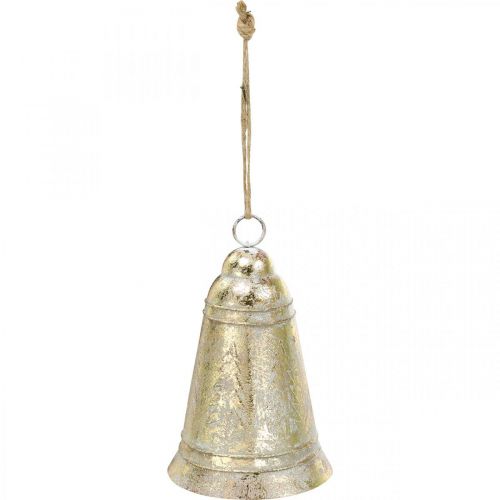 Joulukello ripustettavaksi, Adventti, Kello kuusen kanssa Deco Golden Antique Look Ø10,5cm H17cm