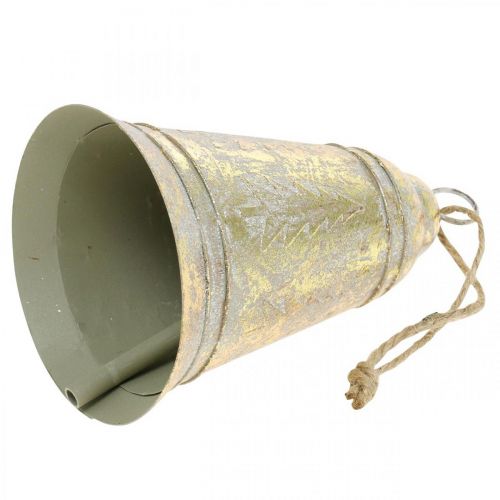 Joulukello ripustettavaksi, Adventti, Kello kuusen kanssa Deco Golden Antique Look Ø10,5cm H17cm