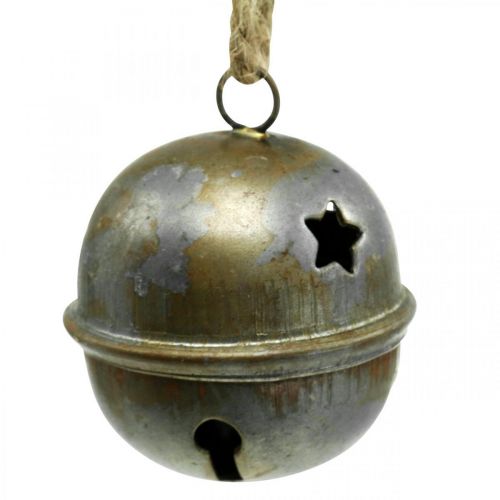 Floristik24 Joulukellot, kellot tähdillä, adventtikoristeet metallinen antiikki look H5,5cm Ø5cm 4kpl