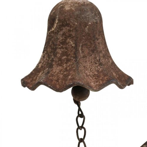 Deco bell antiikki metalli kello metalli koriste ruoste look H53cm