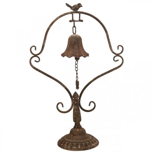 Deco bell antiikki metalli kello metalli koriste ruoste look H53cm