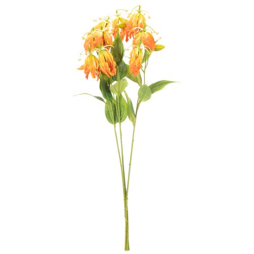 Keinotekoinen Gloriosa-oranssi kukka pitkillä varsilla maljakoihin 80 cm 3 kpl | Floristik24.fi