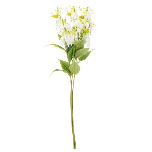 Tekokukka Gloriosa, valkoinen ja keltainen, elegantti kukkiva oksa koristeeksi, 80 cm, 3 kpl | Floristik24.fi