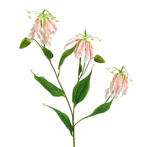 Floristik24 Gloriosa vaaleanpunainen-valkoinen keinotekoinen 84cm 3kpl