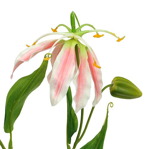 Floristik24 Gloriosa vaaleanpunainen-valkoinen keinotekoinen 84cm 3kpl