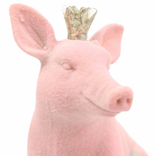 Koristeellinen figuurisetti onnenporsas kultaisella kruunulla 12 × 7 × 13cm / 9,2 × 5,5 × 10cm 2kpl