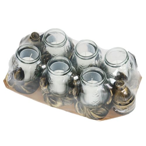 Floristik24 Hautavalo Ø12,5cm K19,5cm valkoinen 6kpl